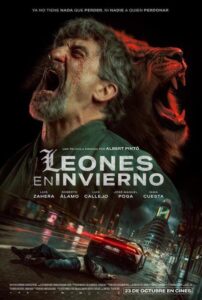 Póster Leones en invierno